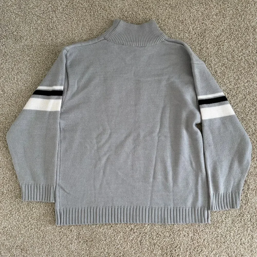 Y2K Southpole Mock Neck Embroidered Logo Sweater Winter Skate Size L